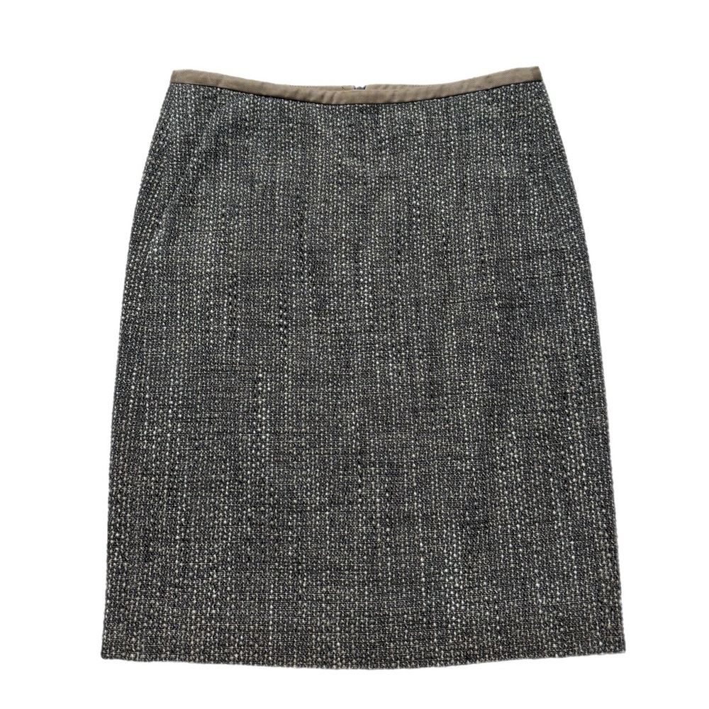 ‘S MaxMara Wool Grey Tweed 90s Office Above Knee Pencil Skirt 6